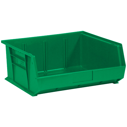 14 <span class='fraction'>3/4</span> x 16 <span class='fraction'>1/2</span> x 7" Green Plastic Stack & Hang Bin Boxes