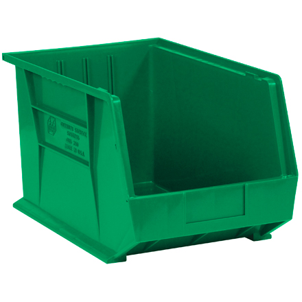 18 x 11 x 10" Green Plastic Stack & Hang Bin Boxes