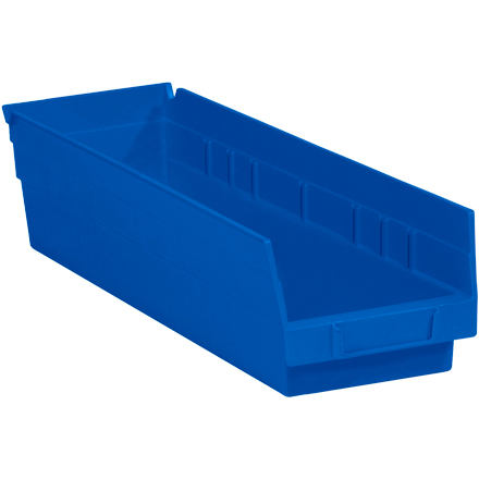 17 <span class='fraction'>7/8</span> x 4 <span class='fraction'>1/8</span> x 4" Blue Plastic Shelf Bin Boxes