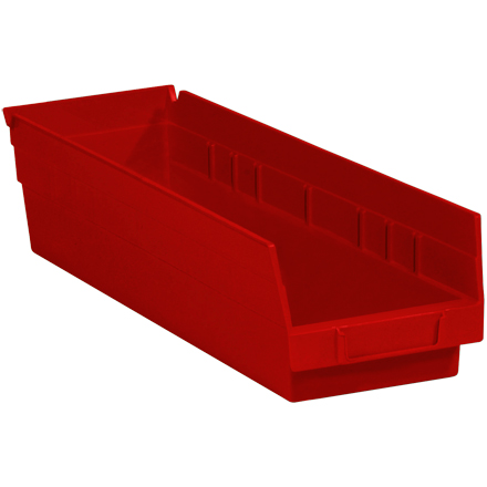 17 <span class='fraction'>7/8</span> x 4 <span class='fraction'>1/8</span> x 4" Red Plastic Shelf Bin Boxes