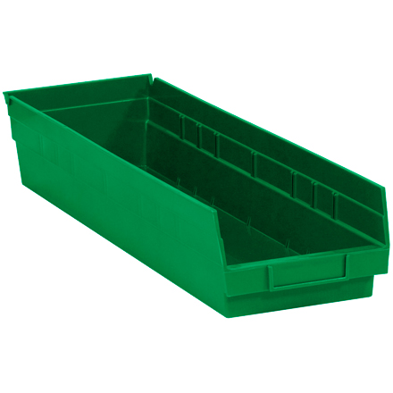 23 <span class='fraction'>5/8</span> x 6 <span class='fraction'>5/8</span> x 4" Green Plastic Shelf Bin Boxes