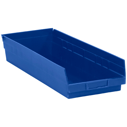 23 <span class='fraction'>5/8</span> x 8 <span class='fraction'>3/8</span> x 4" Blue Plastic Shelf Bin Boxes