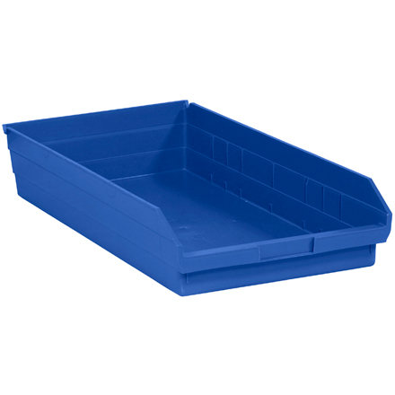 23 <span class='fraction'>5/8</span> x 11 <span class='fraction'>1/8</span> x 4" Blue Plastic Shelf Bin Boxes