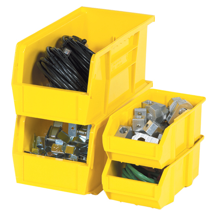 9 <span class='fraction'>1/4</span> x 6 x 5" Yellow Plastic Stack & Hang Bin Boxes