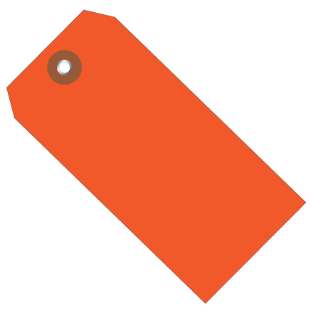 4 <span class='fraction'>3/4</span> x 2 <span class='fraction'>3/8</span>" Orange Plastic Shipping Tags