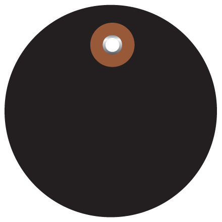 3" Black Plastic Circle Tags