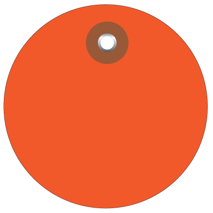 3" Orange Plastic Circle Tags