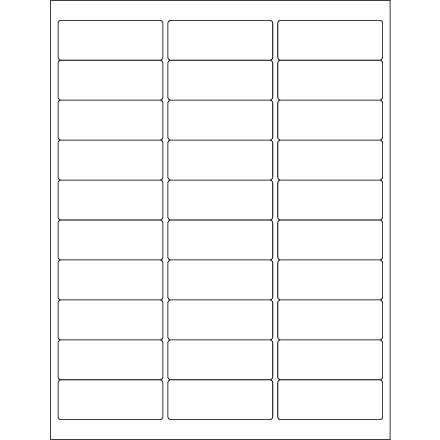 2 <span class='fraction'>5/8</span> x 1" White Rectangle Laser Labels - Master Case