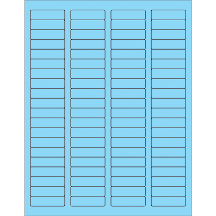 1 <span class='fraction'>3/4</span> x 1/2" Fluorescent Pastel Blue Rectangle Laser Labels