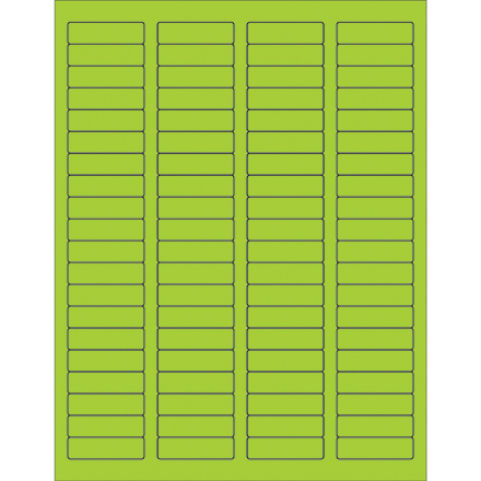 1 <span class='fraction'>3/4</span> x 1/2" Fluorescent Green Rectangle Laser Labels