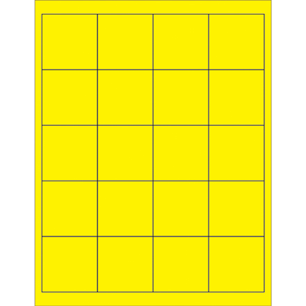 2 x 2" Fluorescent Yellow Rectangle Laser Labels