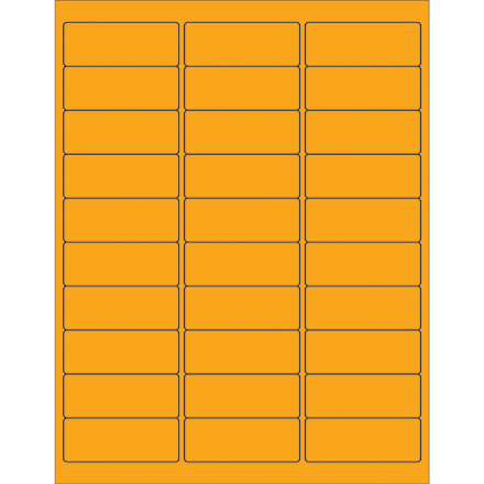 2 <span class='fraction'>5/8</span> x 1" Fluorescent Orange Rectangle Laser Labels