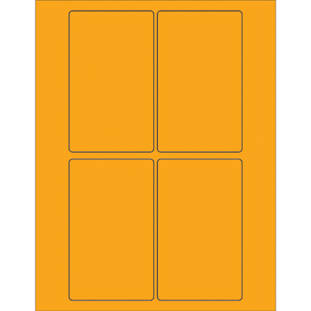 3 x 5" Fluorescent Orange Rectangle Laser Labels