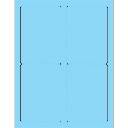 3 <span class='fraction'>1/2</span> x 5" Fluorescent Pastel Blue Rectangle Laser Labels