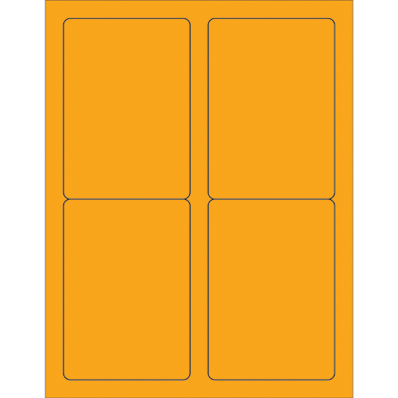 3 <span class='fraction'>1/2</span> x 5" Fluorescent Orange Rectangle Laser Labels