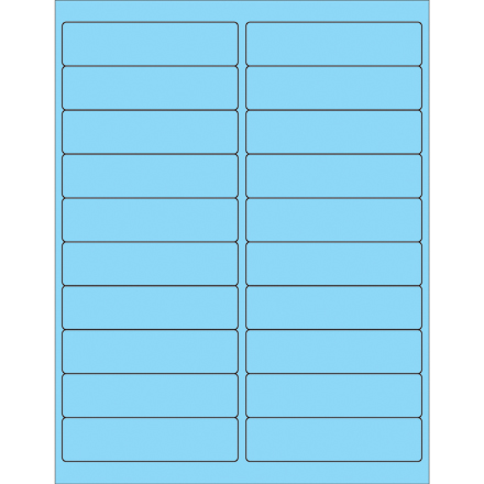 4 x 1" Fluorescent Pastel Blue Rectangle Laser Labels