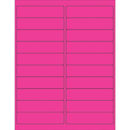 4 x 1" Fluorescent Pink Rectangle Laser Labels