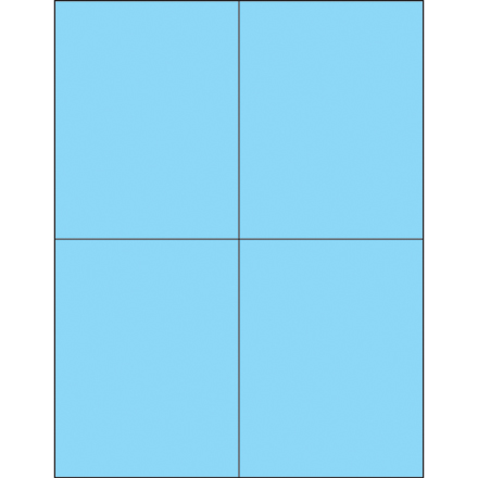 4 <span class='fraction'>1/4</span> x 5 <span class='fraction'>1/2</span>" Fluorescent Pastel Blue Rectangle Laser Labels