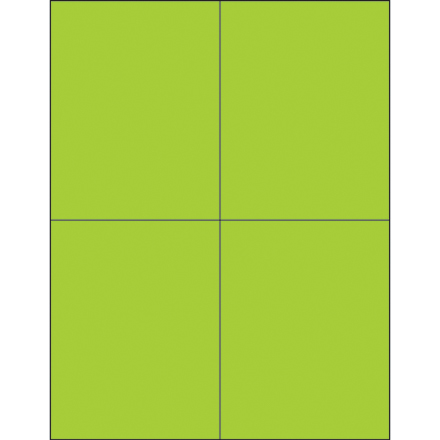 4 <span class='fraction'>1/4</span> x 5 <span class='fraction'>1/2</span>" Fluorescent Green Rectangle Laser Labels