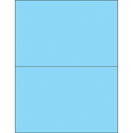 8 <span class='fraction'>1/2</span> x 5 <span class='fraction'>1/2</span>" Fluorescent Pastel Blue Removable Rectangle Laser Labels