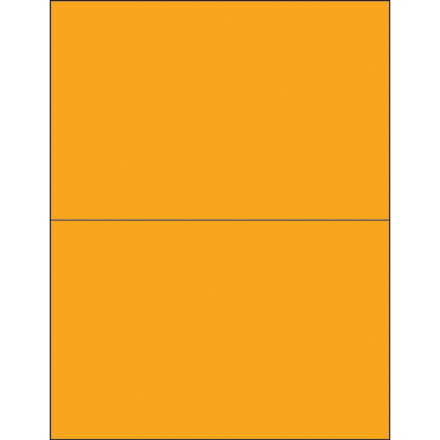 8 <span class='fraction'>1/2</span> x 5 <span class='fraction'>1/2</span>" Fluorescent Orange Removable Rectangle Laser Labels