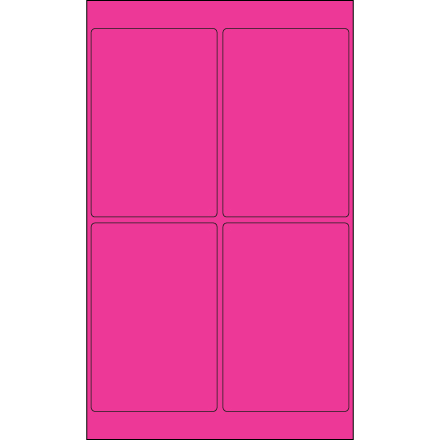 4 x 6" Fluorescent Pink Rectangle Laser Labels