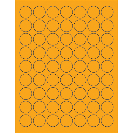 1" Fluorescent Orange Circle Laser Labels