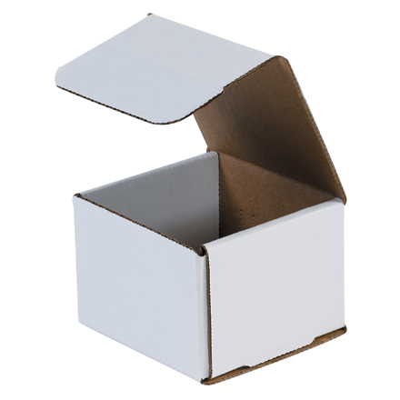 4 x 4 x 3" White Corrugated Mailers