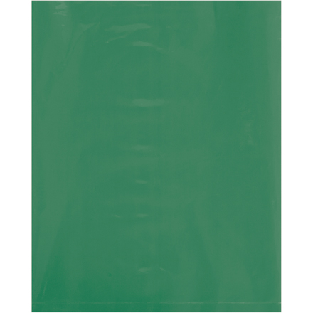 12 x 15" - 2 Mil Green Flat Poly Bags