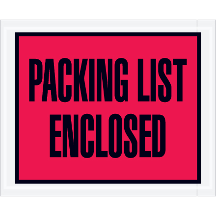 4 <span class='fraction'>1/2</span> x 5 <span class='fraction'>1/2</span>" Red "Packing List Enclosed" Envelopes