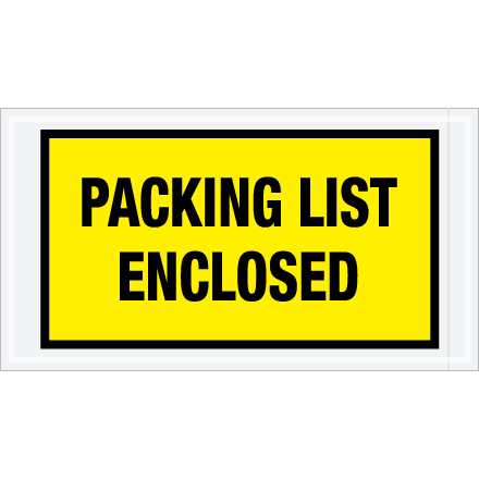 5 <span class='fraction'>1/2</span> x 10" Yellow "Packing List Enclosed" Envelopes