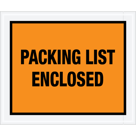 10 x 12" Orange "Packing List Enclosed" Envelopes