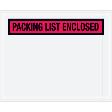 4 <span class='fraction'>1/2</span> x 5 <span class='fraction'>1/2</span>" Red "Packing List Enclosed" Envelopes