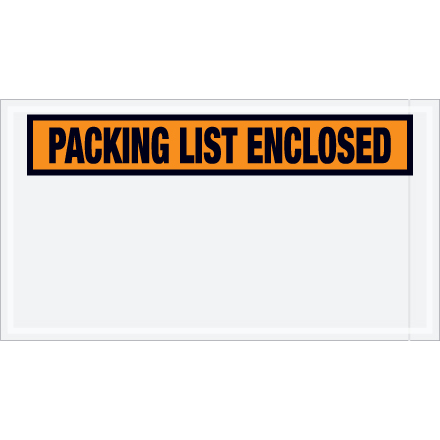 5 <span class='fraction'>1/2</span> x 10" Orange "Packing List Enclosed" Envelopes