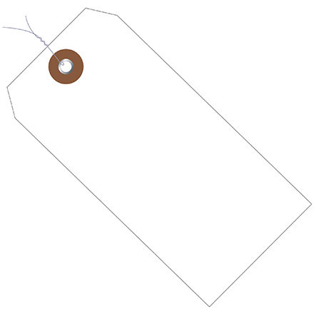 4 <span class='fraction'>3/4</span> x 2 <span class='fraction'>3/8</span>" White Plastic Shipping Tags - Pre-Wired