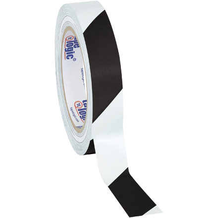 1" x 36 yds. Black/White Tape Logic<span class='rtm'>®</span> Striped Vinyl Safety Tape