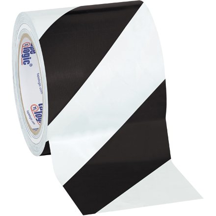 4" x 36 yds. Black/White Tape Logic<span class='rtm'>®</span> Striped Vinyl Safety Tape