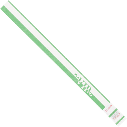 3/4 x 10" Green "VIP" Tyvek<span class='rtm'>®</span> Wristbands