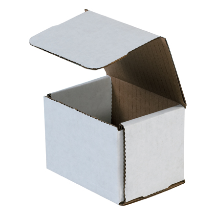 4 x 3 x 3" White Corrugated Mailers